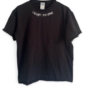 Black Trust No One Embroidered Tee
